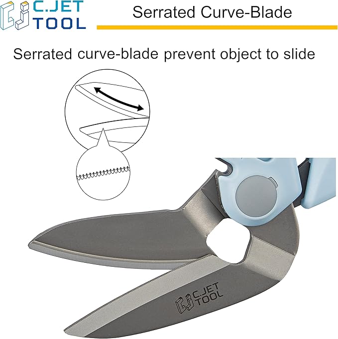 8" Heavy Duty Scissors, Carpet Cutter, Industrial Scissors, Multipurpose, Scissors for Carpet, Cardboard, Leather, Pruning, Gardening, Professional Soft Grip Stainless Steel (Blue)