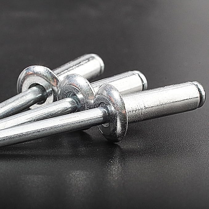 Linkup 90pcs pack 3/16" x 1-3/16" Pop blind Rivets, 4.8mm x 30mm pop rivets,Aluminum Body Steel Mandrel Rivets (Sliver),Dome Head aluminum rivets