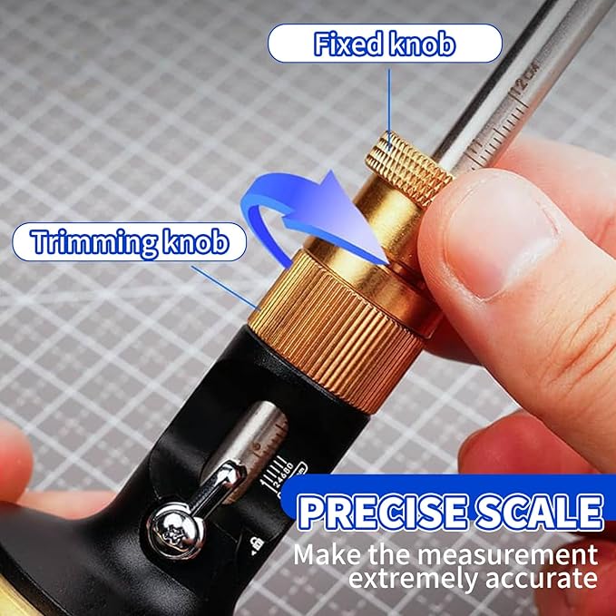Wheel Marking Gauge 0.2 mm High Precision Woodworking Scribing Gauge Metal Scriber Marking Tool Efficient Rolling for Woodworking Projects Carpenter