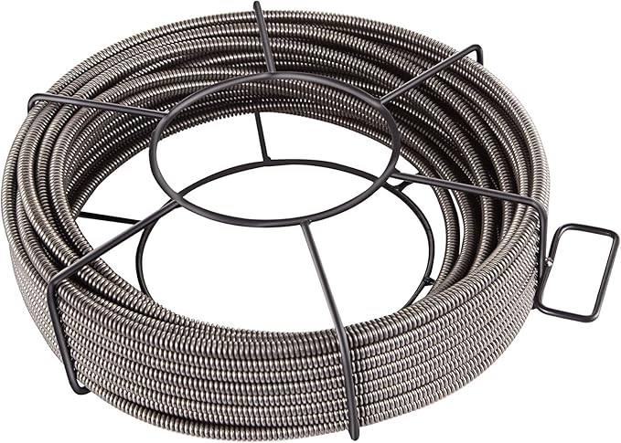 VEVOR Drain Cleaning Cable 50ft x 1/2 inch Solid Core Cable Sewer Cable, Drain Auger Cable Cleaner, Snake Clog Pipe Drain Cleaning Cable W/Four Shapes of Cutters