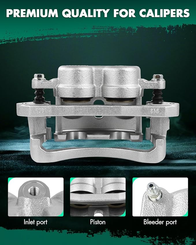 SCITOO 18B4815 Rear Right Disc Brake Caliper w/Bracket Fit For Chev For Silverado 3500 2001-2006,For GMC For Sierra 3500 Classic 2007,For GMC For Sierra 3500 HD 2007-2010, Double Pistons