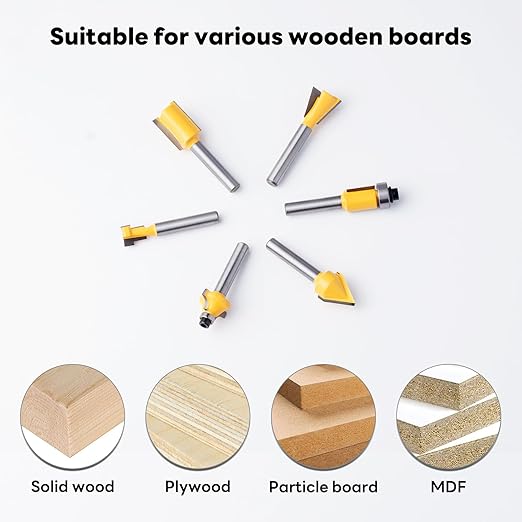 100 Pieces Router Bit Set, Router Bits 1/4 Inch Shank with Aluminum Storage Case Tungsten Carbide Router Bits Kit for Professional Woodworking