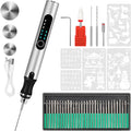 Engraving Pen with 37 Bits,Mini Electric Engraver Etching Machines Cordless Rotary Tools Engraved Jewelry Stone Metal Plastic Wood Resin Model (Silver)