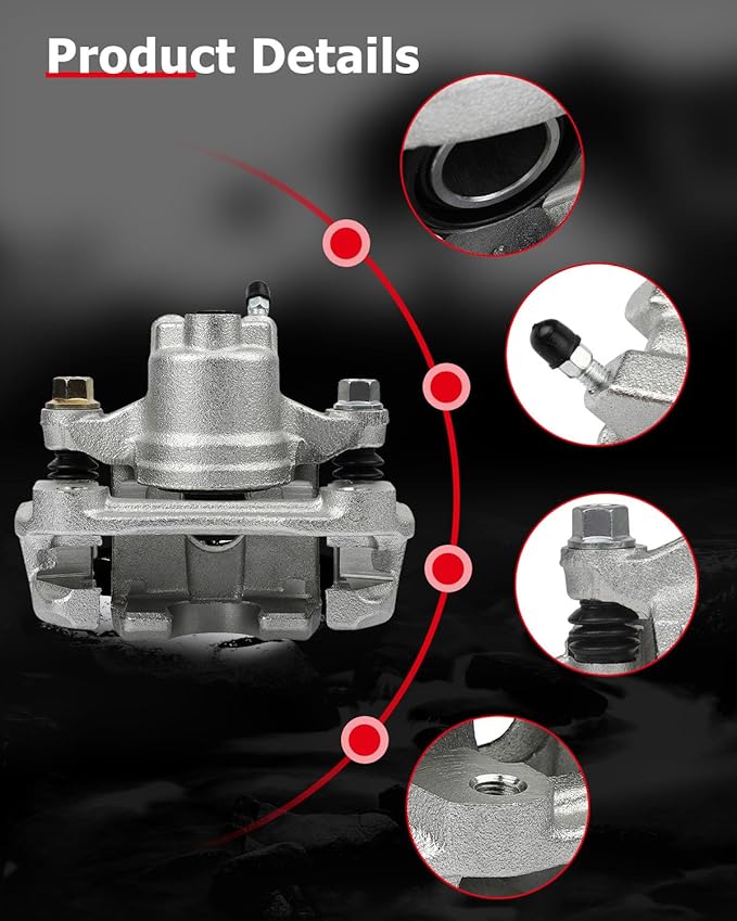 cciyu Rear Left & Right Brake Calipers Assembly w/Bracket 19B2697 19B2696 2005-2007 For Toyota For Avalon,2002-2006 For Toyota For Camry,2004-2008 For Toyota For Solara