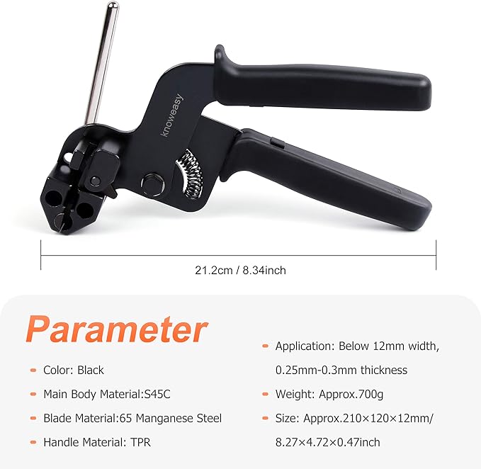 Knoweasy Stainless Steel Cable Tie Gun, Cable Tie Tool and Zip Tie Tool Ideal for Home, Office, and Industrial Use