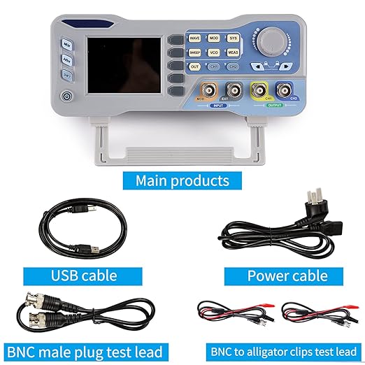Koolertron DDS Signal Generator Counter, 2.8in Screen Display 60MHz High Precision Dual-Channel Arbitrary Waveform Generator Frequency Meter 275MSa/s Function Generators for Scientific,Laboratories