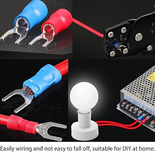 280PCS Crimp Connectors, 2.8mm 4.8mm 6.3mm Male and Female Spade Connector kit, 15 Types Crimp Terminals Electrical Connectors, Electrical Terminals Includes Spade Ring Fork Wire Connectors