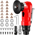 2 in 1 Pneumatic Chamfering Tool- Mini Air Chamfer Tool with Multi-Angle Chamfering Kit,45 Arc Corner Deburring Beveling Chamfer Machine for Metal, Acrylic,Woodworking (Red)