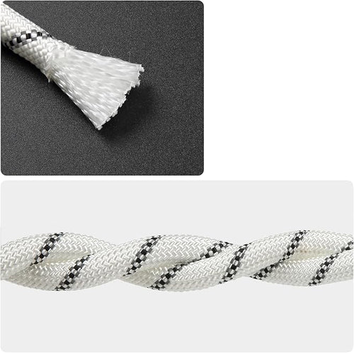 1/2 in x 16 ft Boat Marine Rope for Canyoneering, Floating, Fishing, Rafting, Camping, Hiking, Hunting, Anchor, Arborist Tree, Rafting, Rescue, Knotting Practice Nylon/Polyester White
