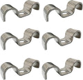 6pcs 12mm(1/2 inch) Double Line Clamp Heavy Duty 1 Hole Conduit Strap 304 Stainless Steel M-Type Pipe Strap For Wire Pipe Cord Installation