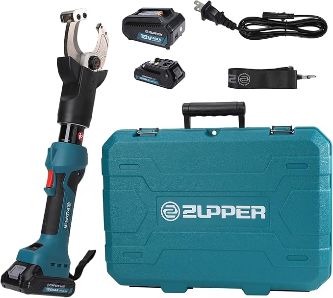 Cordless Hydraulic Cutting Tool Kits with 2pcs 18V 2Ah Battery and Durable Carrying Cases,Heavy Duty Wire Cutter for Copper/Aluminum Cable