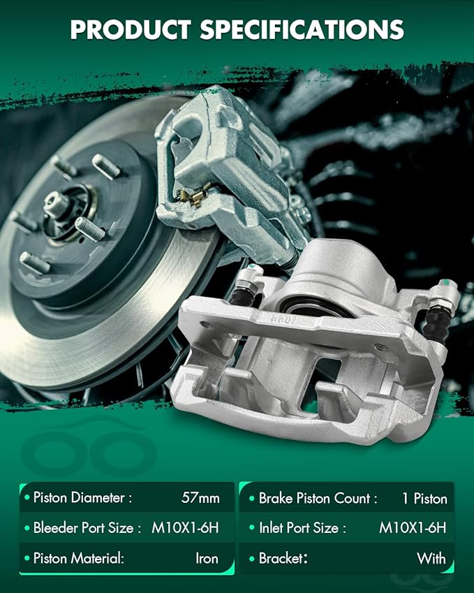 SCITOO 19B2668 Front Left Disc Brake Caliper Assembly w/Bracket For Honda For Accord 2003-2007