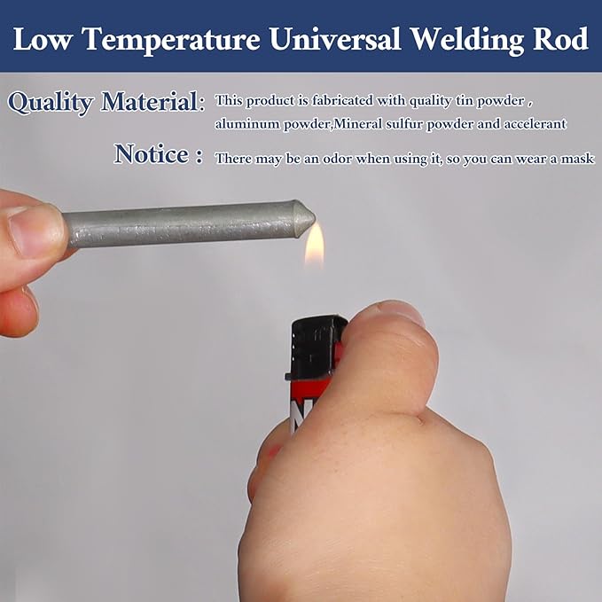 60 Pcs Low Temperature Universal Welding Rod Aluminum Brazing Welding Rods Easy Melt Welding Rods Stick Welding Rod Welding Tools for Aluminum Stainless Steel Iron Alloy Beginner Pro-Frien