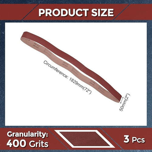 20 Pcs Sanding Belts 2 x 72 Inch 400 Grit Aluminum Oxide Abrasive Sandpaper for Belt Sander Metal Grinding Wood Working Weld Rust Removal