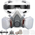 Gas Masks Survival Nuclear and Chemical - Half Face Gas Mask with 40mm Activated Carbon Filter & 6001CN Filters (Half)