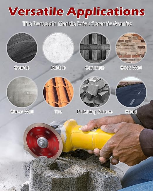 4.5" Diamond Blade for Angle Grinder, 2pcs Tile Cutting Blade for Angle Grinder Tile, Super Thin Tile Saw Blades for Cutting Porcelain Ceramic Tile Granite Marbles