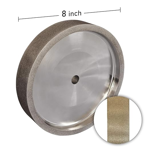 BUCKTOOL 80 Grit 8 Inch CBN Grinding Wheel, 1.5" Wide, 5/8" Arbor Cubic Boron Nitride Sharpening Wheel for Sharpening Wood-Turning Tools, Chisels, Hardcore and More