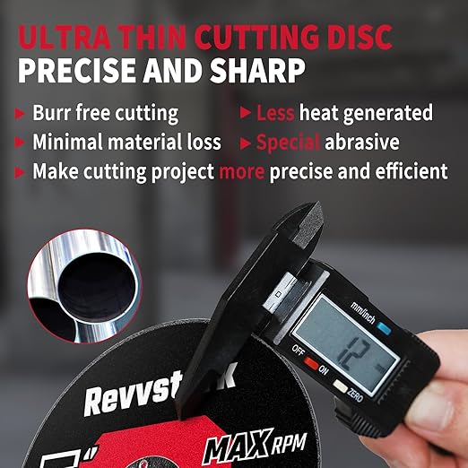 25 Pack 5" Cut Off Wheels, Ultra Thin Aluminum Oxide, 5" x 0.045" x 7/8", Metal & Stainless Steel, Angle Grinder Compatible, 30% Performance Up