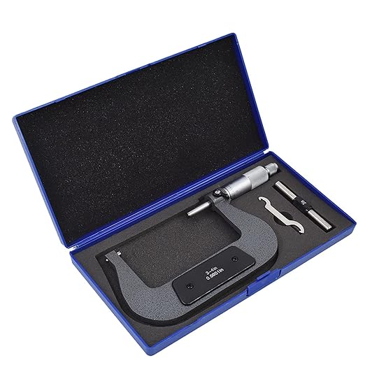 3-4 in Precision Outside Micrometer W/Box, Accuracy 0.0001 in, Professional Grade Precision Machinist Tool