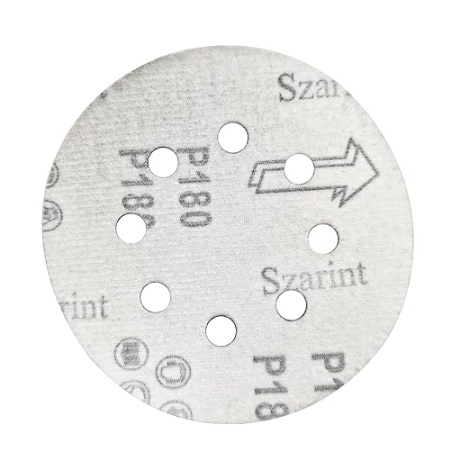100 PCS 180 Grit 5 Inch Sanding Discs, Hook and Loop Sandpaper for Random Orbital Sander