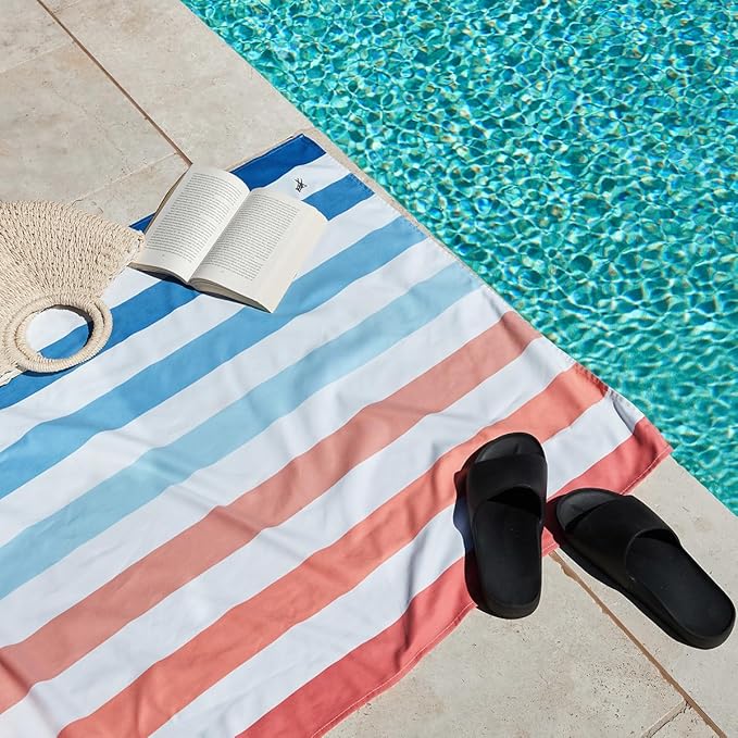 Dock & Bay Beach Towel - Quick Dry, Sand Free - Compact, Lightweight - 100% Recycled - Includes Bag - Summer - Sand to Sea, Large (160x90cm, 63x35)