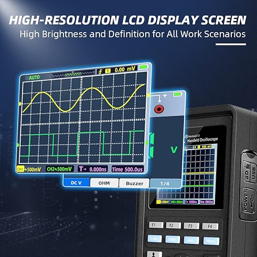 Hantek 2C42 Handheld Oscilloscope Multimeter 2 in 1 Multifunction Tester 2CH+DMM 40MHz Scope