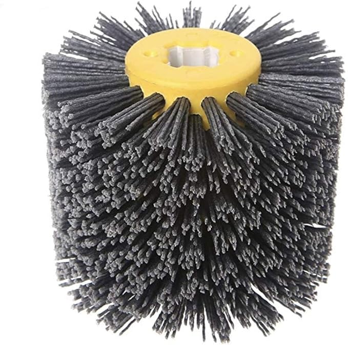 SIGNI Abrasive NYLON Wire Drawing Wheel Drum Burnishing Polishing Brush for Wooden Furniture Floor Polishing 120X100mm 120 Grit 1pack