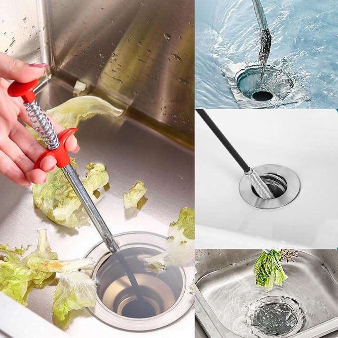 Flexible grabberDrain Snake Tool - The Ultimate 116inch Flexible Grabber for Hair, Unclog Any Drain in Minutes! Gunk & Debris in Sinks, Showers & Tubs. No More Chemicals, Just Quick Results!