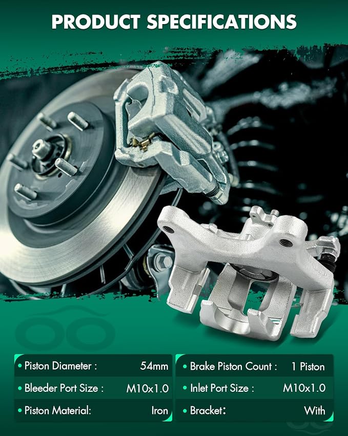 SCITOO 18B5501 Rear Left Disc Brake Caliper w/Bracket Fit For Ford For F-150 2015-2017, Single Piston