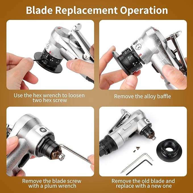 2 in 1 Pneumatic Chamfering Tool- Mini Air Chamfer Tool with Multi-Angle Chamfering Kit,45 Arc Corner Deburring Beveling Chamfer Machine for Metal, Acrylic,Woodworking (Silver)