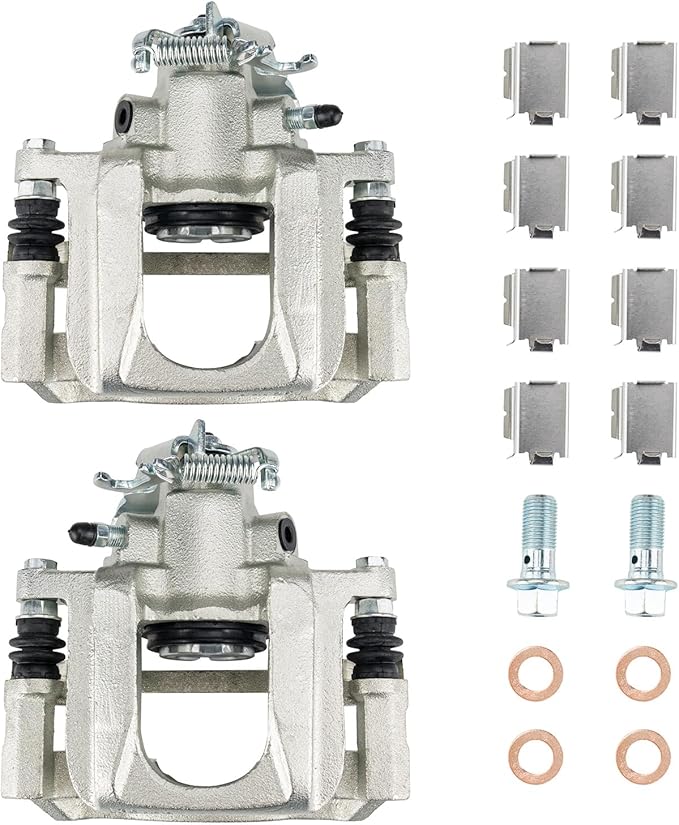 Torchbeam 2PCS Rear Driver and Passenger Side Brake Caliper For Chrysler Dodge Volkswagen Ram for 2008-2012 Town & Country, 2008-2012 Grand Caravan, Disc Brake Caliper Assembly # 18B5080+18B5081