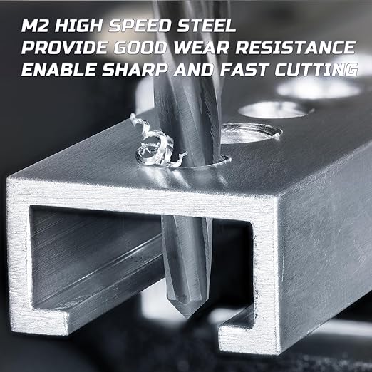Lichamp 5-Piece M2 HSS Reamer Drill Bit Set, 3/8" 1/2" 9/16" 5/8" 3/4" High Speed Steel Chucking Reamer Set for Metal