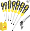 Magnetic Screwdriver Set 7 PCS, 3 Phillips and 4 Flat Head Precision Screwdriver, Professional Cushion Grip and Non-Slip for Repair Home Improvement Craft, Yellow