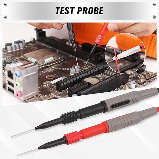 SWANLAKE 27-Piece Multimeter Test Leads Set, CAT.III 1000V / CAT.IV 600V Multimeter Probes with Alligator Clips, Needle Probe, Replaceable Probe Accessories, Soft Silicone Volt Meter Lead
