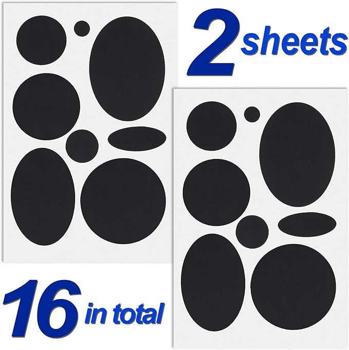 16PCS Down Jacket Repair Patch, Self Adhesive Puffer Jacket Repair Kit, Black Nylon Fabric Repair Tape for Coats, Tents, Sleeping Bags