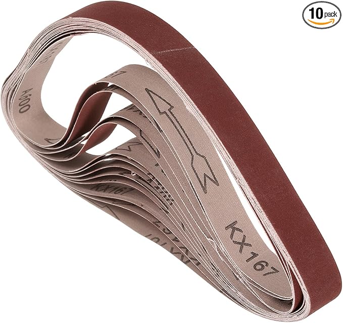 10 Pcs Sanding Belts 1.2 x 13 Inch 600 Grit Aluminum Oxide Abrasive Sandpaper for Belt Sander Metal Grinding Wood Working Weld Rust Removal