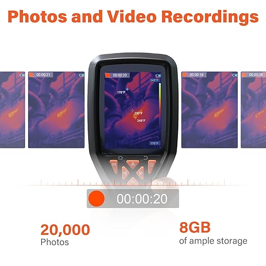 Handheld Thermal Camera, 320x240 Super Resolution, Mini Thermal Imager with -4°F~1022°F, 25 Hz, 120x90 IR Resolution Infrared Imager with PC Analysis for Home Inspection HVAC Maintenance