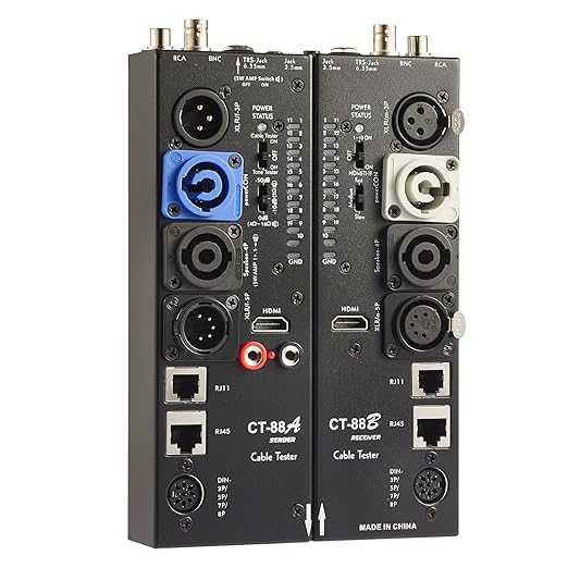 MFL. Detachable Advanced Cable Tester Line Audio Spilt Apart Cable Checker and Finder 10-Way Switch Wire Tracker with LED Indicators, Separate Working Mode, Rectangular