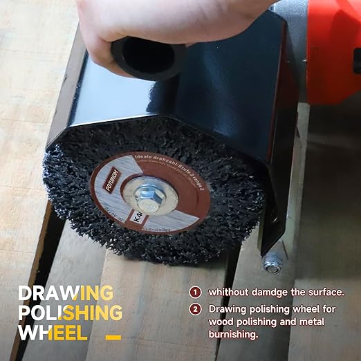 Abrasive Drawing Wheel Surface Conditioning Tool 40 Grit 120 x 100 x 19 mm Wire Drawing Polishing Burnishing Wheel for Wood Metal Surface Polishing 4.7"x 4"