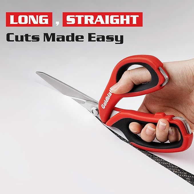 Goldblatt 2PCS Scissors Heavy Duty, 8-inch and 10-inch Multipurpose Scissors, Stainless Steel Blade, Comfortable Handle, Shop Scissors Easy Cutting Cardboard, Leather, Fabric