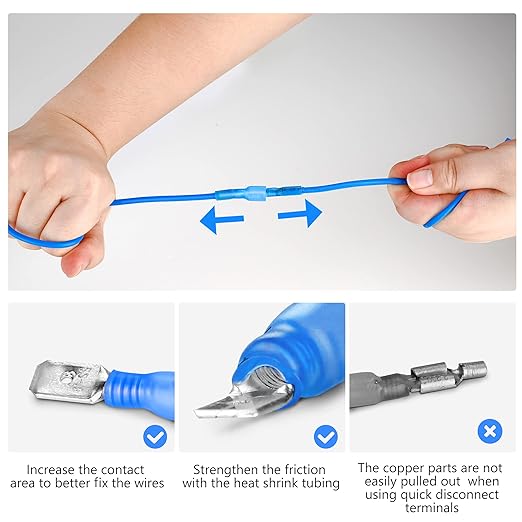 Kuject 600 PCS Heat Shrink Wire Connectors kit, Multipurpose Waterproof Electrical Wire Terminals, Insulated Crimp Connectors Ring Fork Spade Butt Splices for Automotive Marine Boat Truck