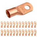 SELTERM 25pcs 4/0 AWG(XL) 1/2" Stud Battery Lugs,Ring Terminals,Heavy Duty Copper Wire Lugs,Battery Cable Ends, 0000 Gauge Ring Terminal Connectors,UL Bare Copper Eyelets Electrical Battery Cable Lugs
