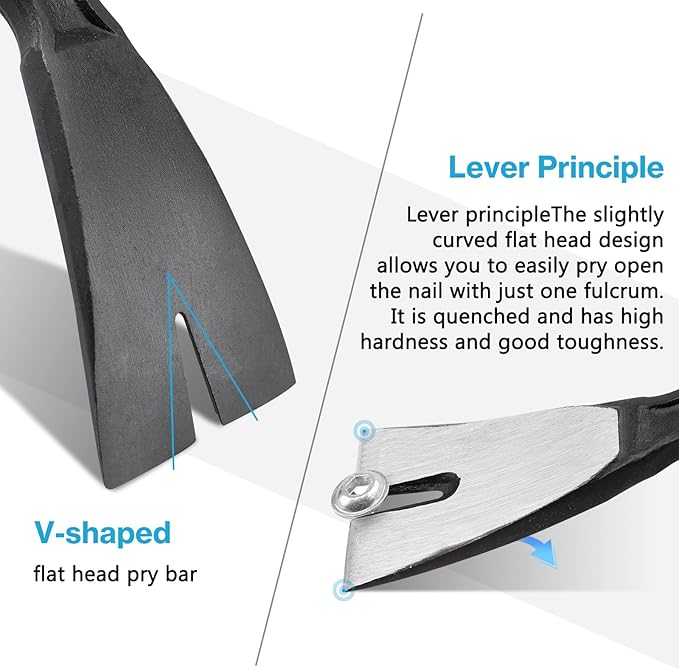 Lytool 12" Cats Paw Pry Bar & Nail Puller - Heat-Treated Steel Precision Tool for Carpenters & DIYers | Ergonomic Grip