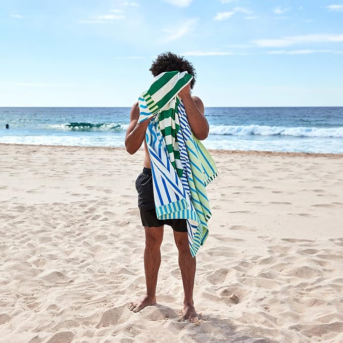 Dock & Bay Beach Towel - Quick Dry, Sand Free - Compact, Lightweight - 100% Recycled - Includes Bag - Sunset Boulevard - Set of 4 - Extra Large (200x90cm, 78x35)