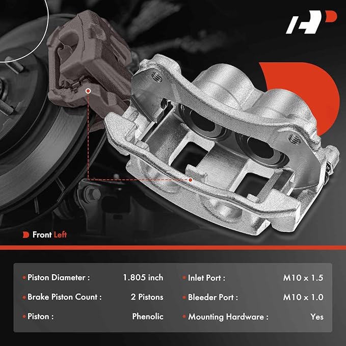 A-Premium Disc Brake Caliper Assembly with Bracket Compatible with Select Chevy, Pontiac and Saturn Models - Equinox 2005-2006, Vue 2004-2007, Torrent 2006 - Front Left Driver Side