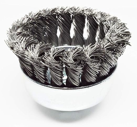 Benchmark Abrasives 2-3/4" Knot Wire Cup Brush for Narrow Holes Derusting Paint Removal Deburring Ferrous Metals Concrete, Wire End Brush for Angle Pneumatic Grinder - Carbon Steel (Pack of 5)