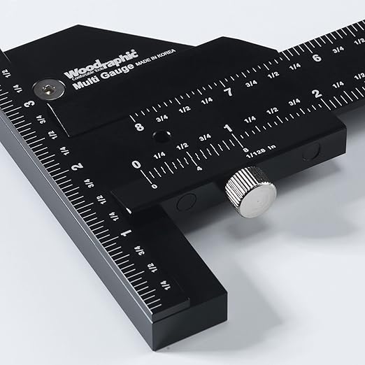 Scriber Gauge 14 Inch – Long Measuring Tool, Marking Ruler, Layout Square, Thickness Gauge, CNC Aluminum Tool for Woodworking, Joinery, Framing, Furniture, Cabinet (New Version)