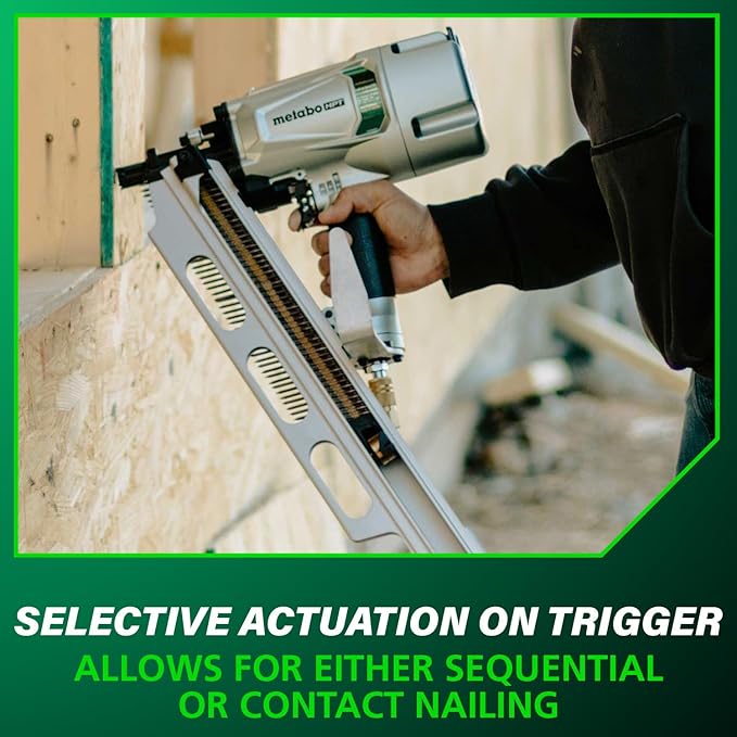Metabo HPT Framing Nailer | High Grade Aluminum Magazine | Tool-less Depth Adjustment | Pneumatic | Framing Nails 2-Inch to 3-1/4-Inch | Rafter Hook | NR83A5(Y)
