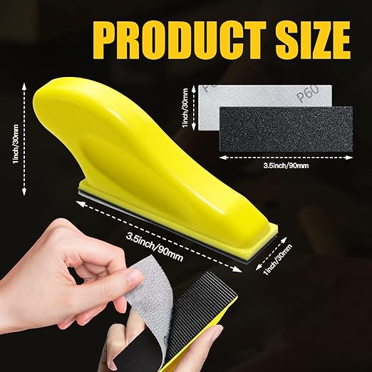 Micro Sander Kit 3.5X 1 Inch Detail Finger Sander for Small Projects+ 100PCS Wet Dry Sandpaper Sheets 60 120 240 400 600 800 1000 1500 2000 5000 Grit for DIY Crafts Wood Metal
