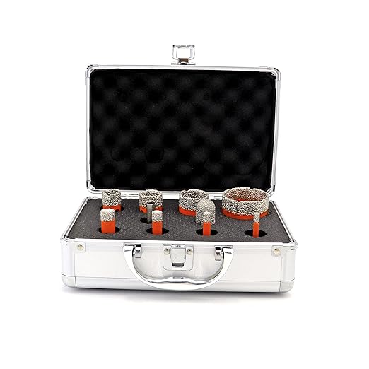 Diamond Core Drill Bits Set,BGTEC 10pcs Tile Hole Saw Kit 6/8/10/14/20/25/32/50mm with 20mm Finger Bits for Porcelain Tile,Ceramic Granite Marble Stone Masonry Brick